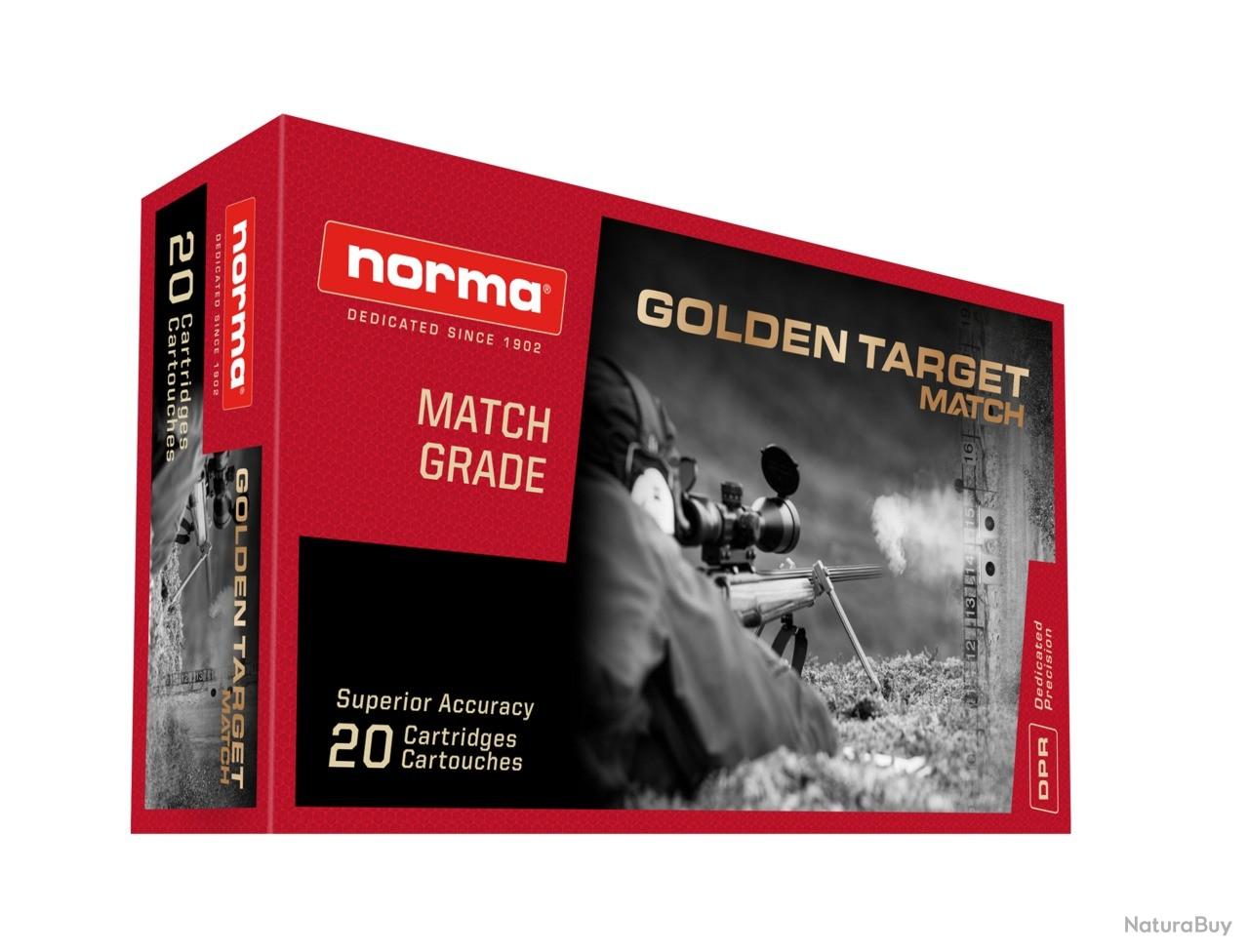 Munitions NORMA 6MM CREEDMOOR 6.9G 107GR GOLDEN TARGET x5 boites ...