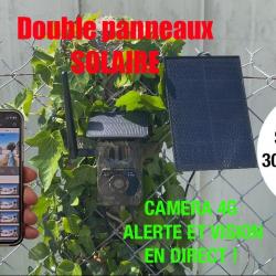 VALISE KIT DOUBLES CAMERAS 4G TEMPS REEL + 2 PANNEAUX SOLAIRES, +2 SIM avec 300MB gratuit