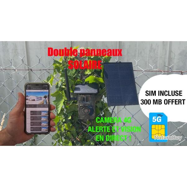 VALISE KIT DOUBLES CAMERAS 4G TEMPS REEL + 2 PANNEAUX SOLAIRES, +2 SIM avec 300MB gratuit