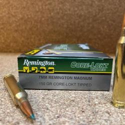 20 Cartouches Remington Core-Lokt Tipped - C/7mm Rem Mag - 150 grains EN STOCK