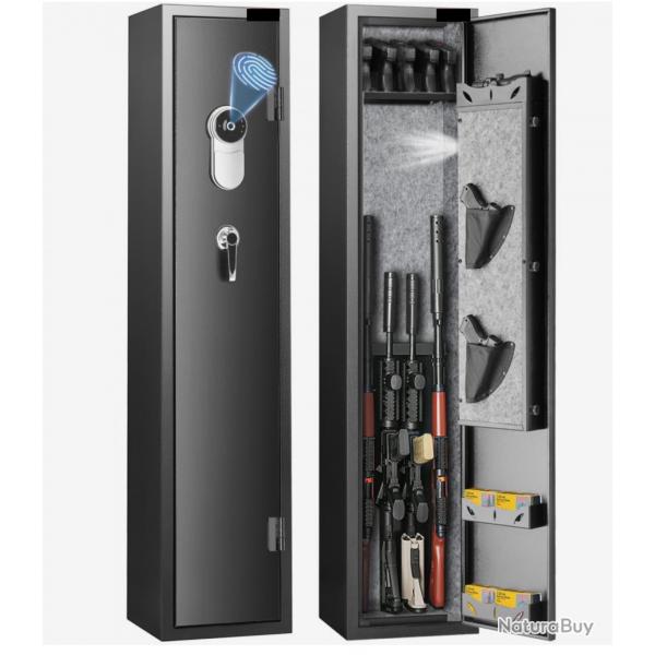 PROMO....ARMOIRE 5 FUSILS, scurit BIOMETRIQUE empreinte digital et alarme antivol