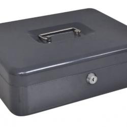 Coffre-fort portable gris foncé en acier - Sécurité pratique pour voyage, camping ou hôtel