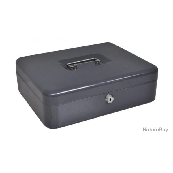 Coffre-fort portable gris fonc en acier - Scurit pratique pour voyage, camping ou htel