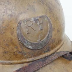 CASQUE ADRIAN MODELE 15 TIRAILLEURS ARMÉE D'AFRIQUE - FRANCE WW1 PREMIERE GUERRE MONDIALE Bon  Franc