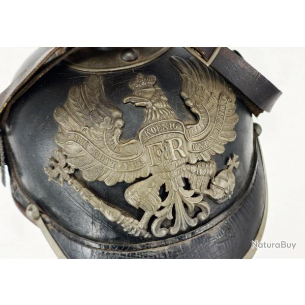 CASQUE A POINTE MODELE 1915 TROUPE DE L'INFANTERIE PRUSSIEN DIT PETIT GRIS 1ere GM Trs bon  Allemag