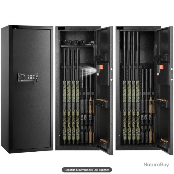 Armoire  8 Fusils Coffre-Fort pour Armes  Feu avec Clavier Numrique