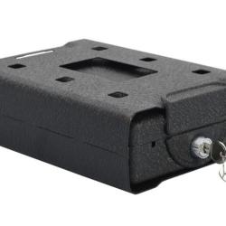 Coffre de sécurité noir en métal - Compact, pratique et sécurisé pour voiture, camping ou voyage