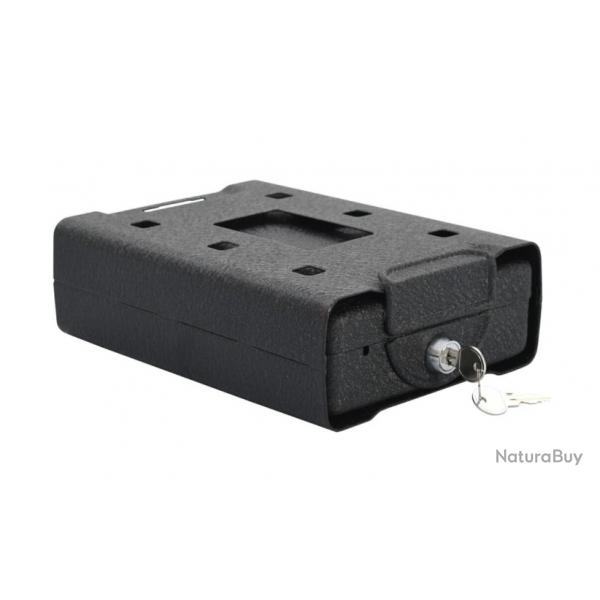 Coffre de scurit noir en mtal - Compact, pratique et scuris pour voiture, camping ou voyage