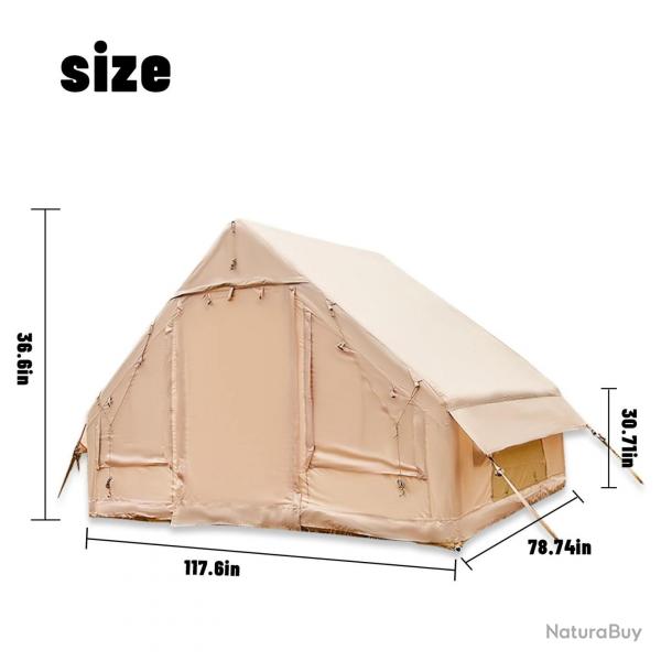 Tente de Camping Gonflable Triangulaire, Installation Facile, 4 Saisons, 2 Personnes, Impermable, C