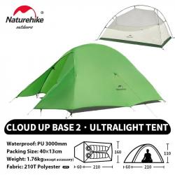 Naturehike Cloud Up 2 personnes tente ultralégère 20D Camping tente étanche en plein air randonnée v