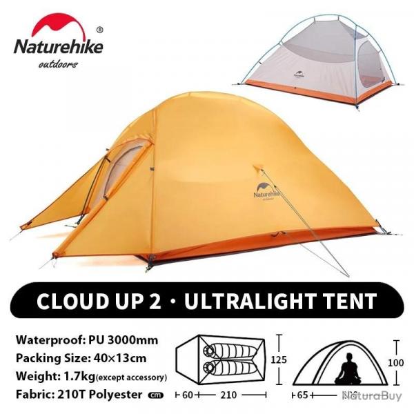 Naturehike Cloud Up 2 personnes tente ultralgre 20D Camping tente tanche en plein air randonne v