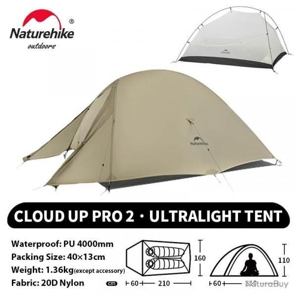 Naturehike Cloud Up 2 personnes tente ultralgre 20D Camping tente tanche en plein air randonne v