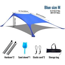 Vente chaude Portable Lycra plage auvent tente Protection UV parasol installation facile abri extéri