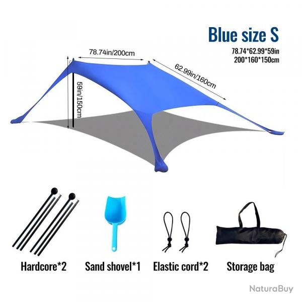 Vente chaude Portable Lycra plage auvent tente Protection UV parasol installation facile abri extri
