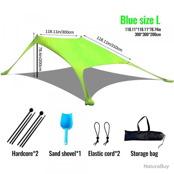 Vente chaude Portable Lycra plage auvent tente Protection UV parasol installation facile abri extri