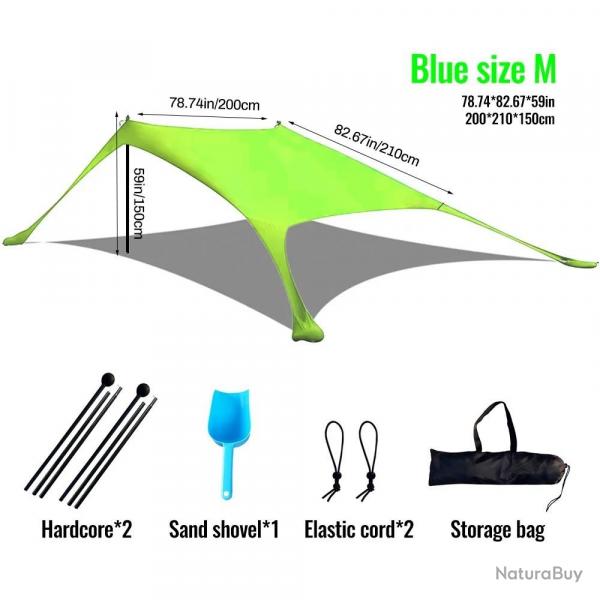 Vente chaude Portable Lycra plage auvent tente Protection UV parasol installation facile abri extri