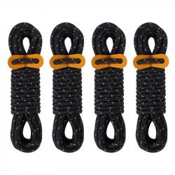 Cordes de Guyline pour tente extérieure, 5mm, 4M, lignes réfléchissantes pour Camping, avec tendeur 