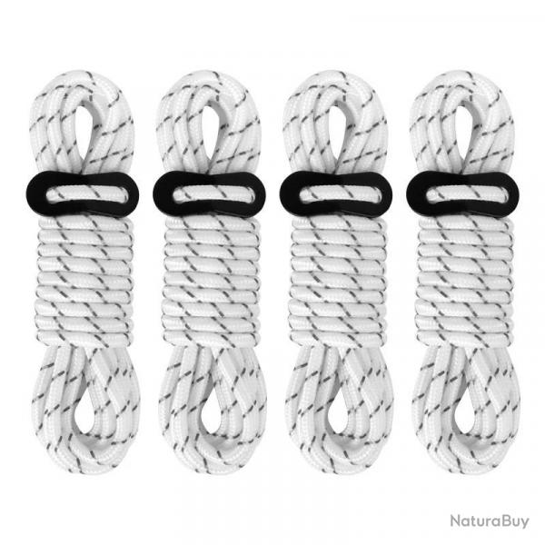 Cordes de Guyline pour tente extrieure, 5mm, 4M, lignes rflchissantes pour Camping, avec tendeur 