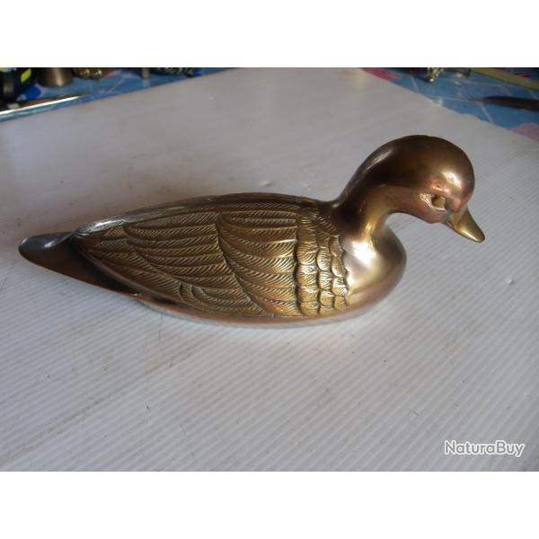 canard en bronze dor et argent 21 cm 570 g TBE