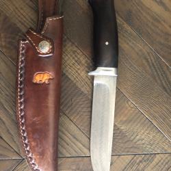 Dague de chasse damas tranchant rapporte artisan signé Vally