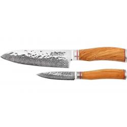 Wusaki Coffret Couteau Japonais Santoku alveole + Office