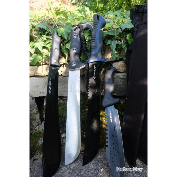 Lot de 4 Machette Bowies Lame Acier 3Cr13 Manche ABS Etui LOT POUR REVENDEURS Survie Outlaw Alaska01