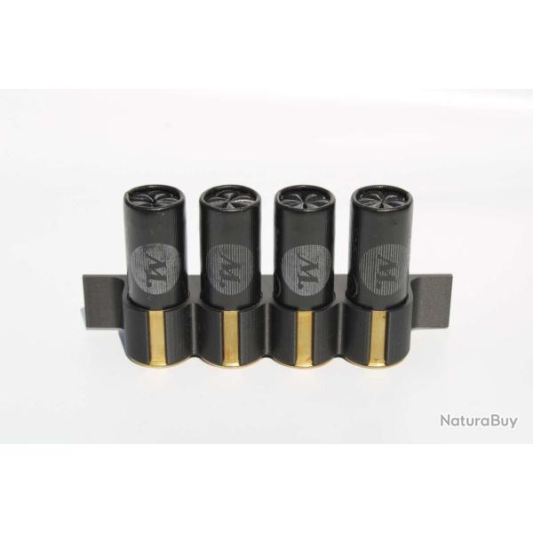Support cartouches calibre 12 Noir - impression 3D -  fixer sur carabine ou fusil
