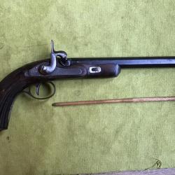 PISTOLET DE TIR À PISTON FABRICATION ARTISANAL LIÉGEOISE  CAL 32/308 (environ)