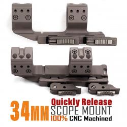 Anneaux de portée FDE 1,54 pouces pour rails Picatinny 1913, AR15 -*34MM Desert-**LIVRAISON GRATUITE