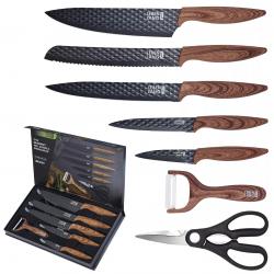 Coffret ensemble de couteaux 7 pièces avec éplucheur et ciseaux de cuisine