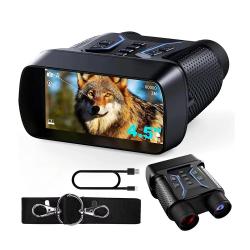 Lunettes Vision Nocturne 4K UHD, 36MP, Écran 4.5" Zoom 8x, IR 400m Batterie 4500mAh Photos/Vidéo