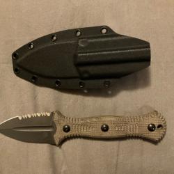 VEND COUTEAU DROIT BASTINELLI CRÉATION TELUM LAME SEMI DENTELÉE.