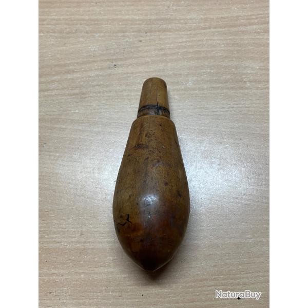 Ancienne poire  poudre 19 eme en bois