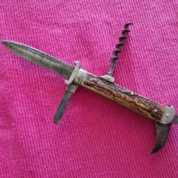 Couteau de chasse, pièce de musée vers 1900, DRASCHE Joseph, en parfait état