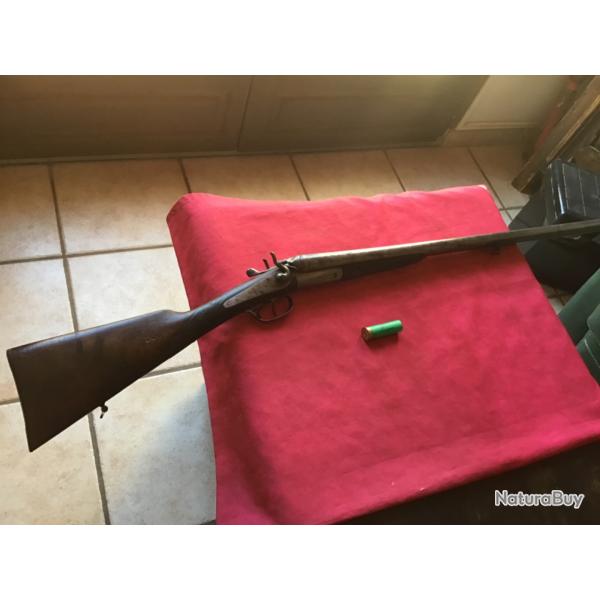 Fusil  chiens extrieurs,  percussion centrale, calibre 12, pas de prix de rserve