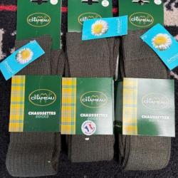 magnifique lot de trois paires de chaussette LE CHAMEAU neuve déstockage chasse enchère