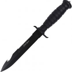 Couteau V Nives Black Rambo Savage Lame Acier D2 Crochet à Éviscérer Étui Affûteur VNIFB32FPBBK
