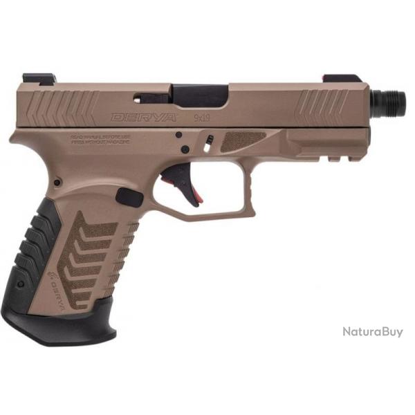 PISTOLET DY9 CAL 9X19 fde AVEC OPTIC READY, CHARGEURS 2x15 et 4 GRIPS DERYA