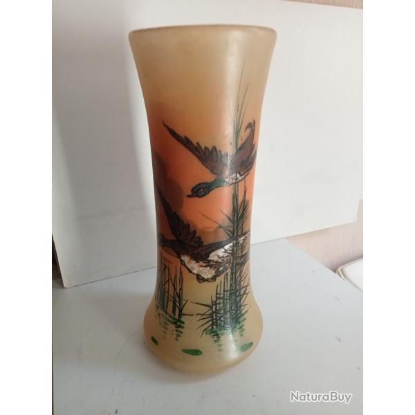vase legras 1900 maill hauteur 27 cm diamtre 12 cm, exellent tat