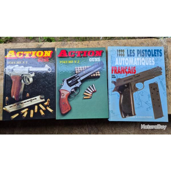 Livres collection action gun volume 1 et 2et pistolets automatiques franais
