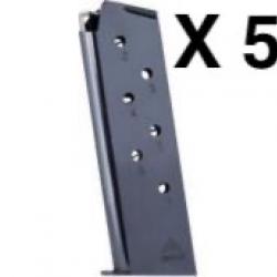 Lot de 5 Chargeurs 1911 - Calibre .45 ACP - 7 Coups - Mec-Gar