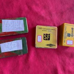 Lot de quatre vieilles boîtes de munitions en 5,5 bosquettes, pas de prix de réserve