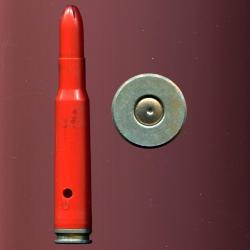 .50 Browning / 12.7 x 99 - France blanc corps en plastique rouge - culot acier