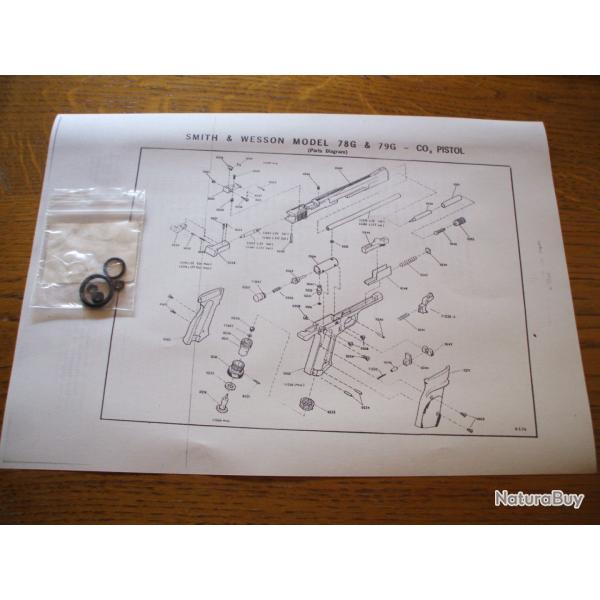 Jeu de joints pour pistolet CO2 S&W Model 79 G