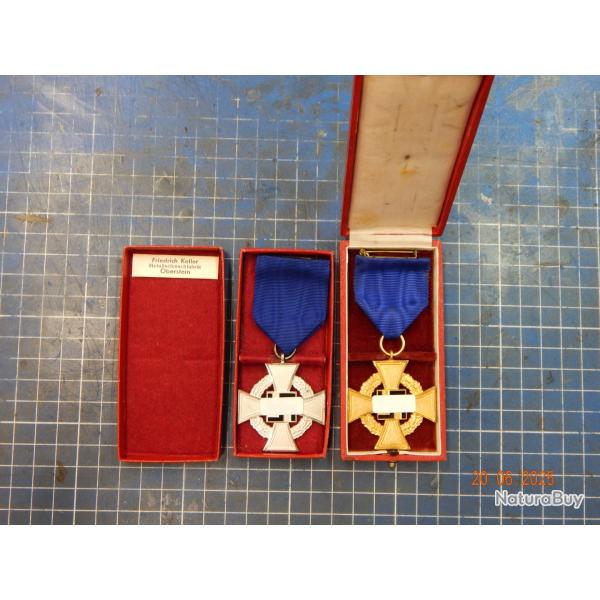 Lot de 2 mdailles administration 25 et 40 ans IIIme REICH