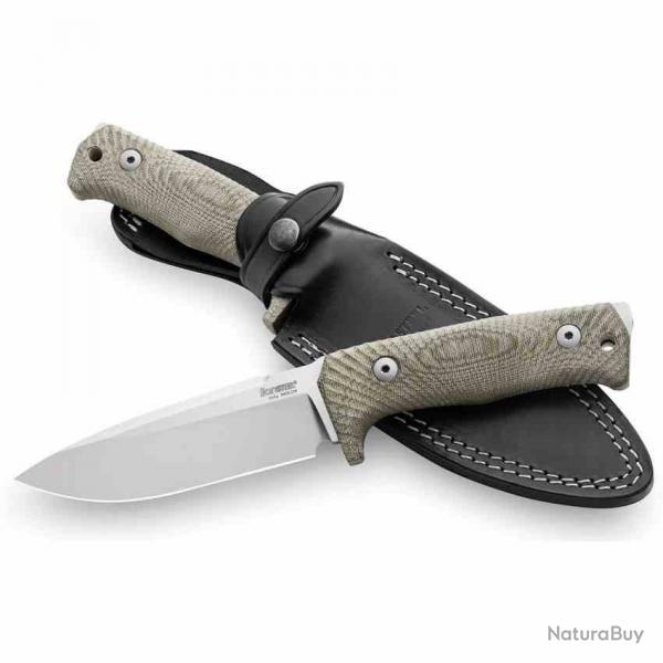 Couteau Lionsteel T5 CVG Lame Niolox Manche Micarta Green tui Cuir Made Italy LSTT5CVG