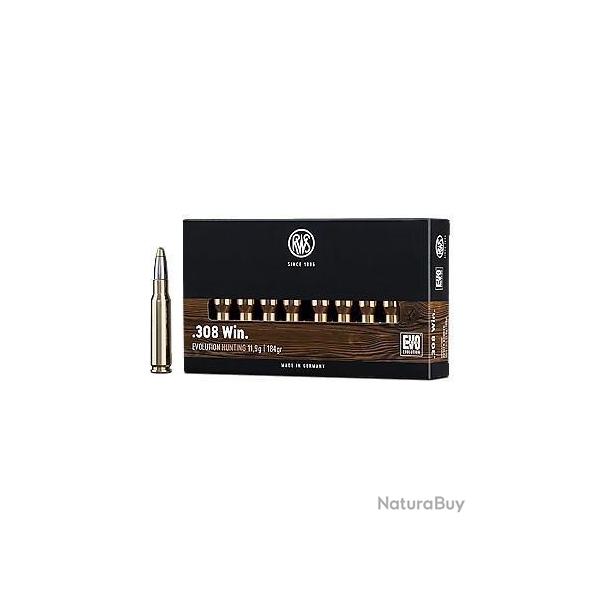 Munitions RWS 308 Win. EVO 11.9g 184gr x2 boites