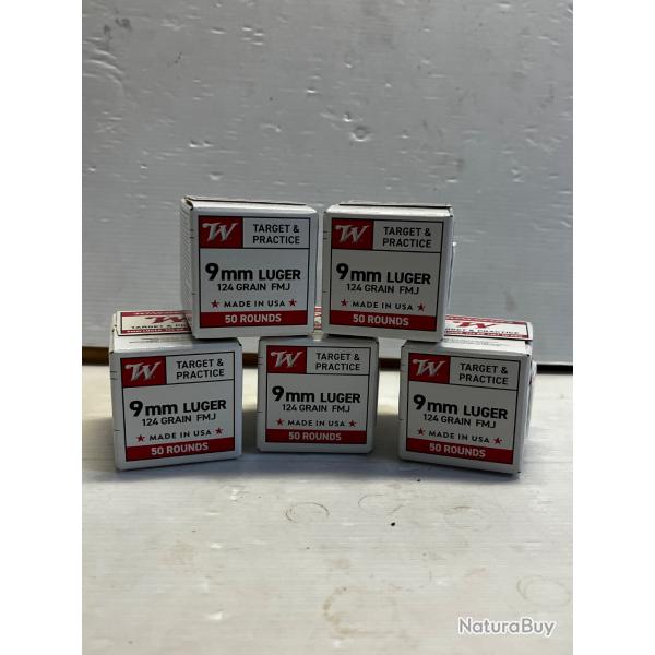 Op mun ! BALLES WINCHESTER CALIBRE 9x19 FMJ 124GR PAR 250