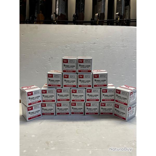 Op mun ! BALLES WINCHESTER CALIBRE 9x19 FMJ 124GR PAR 1000