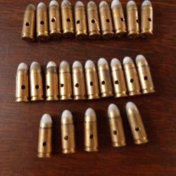 - RARES  -  Lot  Cartouches 9mm PARA. TRACANTES   neutralisées
